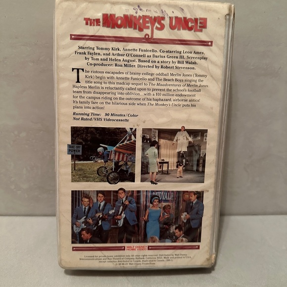 Walt Disney The Monkey's Uncle VHS - Picture 2 of 3